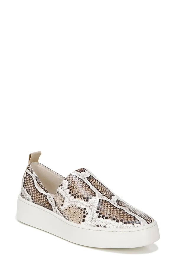 Vince Leather Saxon-2 Slip on Sneaker - Women - Taupe - 10