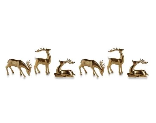 Zodax CH-4305 Decorative Gold Reindeer Set - 6 Piece