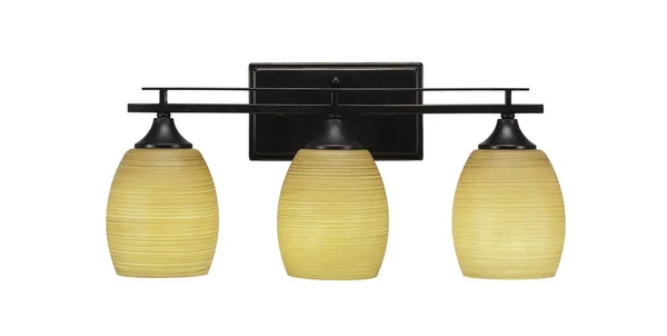 Toltec Lighting-133-DG-625-Uptowne - Three Light Bath Bar Dark Granite Finish with Cayenne Linen Glass