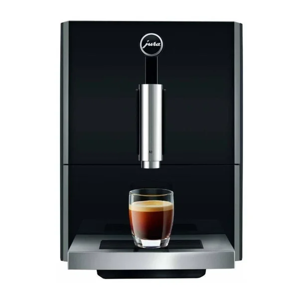 Jura A1 Ultra Compact Coffee Center 15148 with Pep, Piano Black, Includes Glass Milk Container and Bean Canister Bundle (3 items
