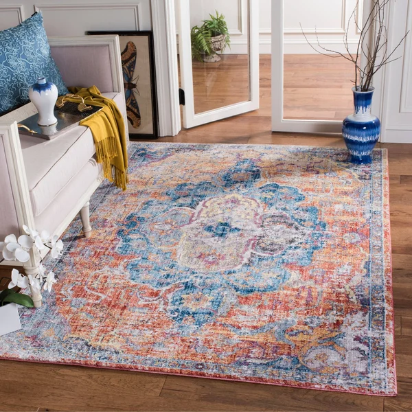 Safavieh 2&-3x22 x 12& Bristol BTL350S Blue - Orange Rug
