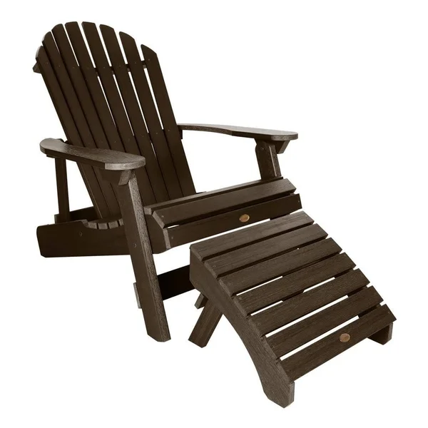 Mandalay Folding Recliner Chair with Folding Ottoman by Havenside Home - Coastal Teak
