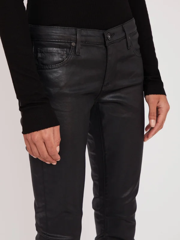 Women's Ag Leatherette Legging Ankle in Super Black