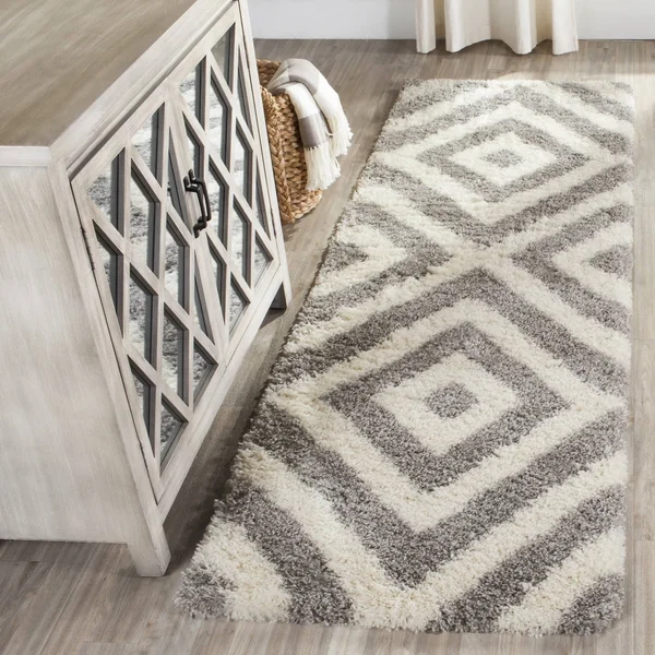Safavieh Portofino Shag PTS217B 5&1x22 x 7&6x22 Ivory - Beige Area Rug
