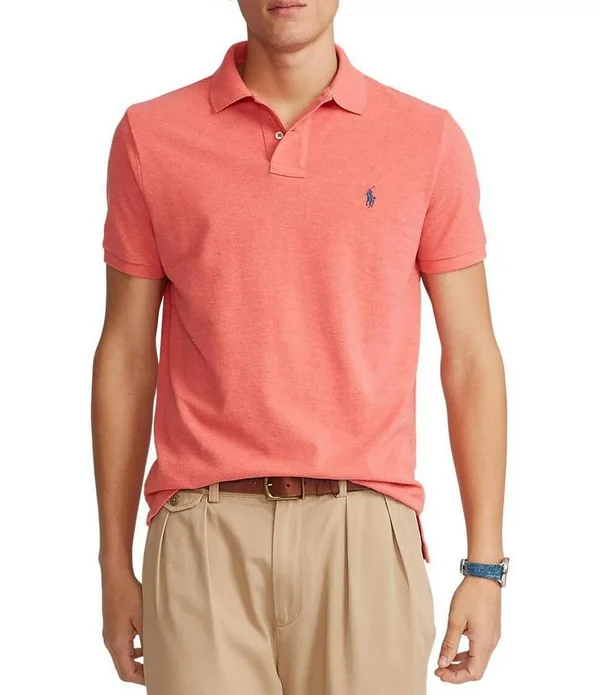 Polo Ralph Lauren Big Tall Classic-Fit Short-Sleeve Cotton Mesh Polo Shirt - Mens, LT, Highland Rose Heather