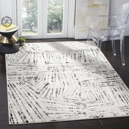 Corrigan Studio Cosner Power Loomed Gray/Ivory Area Rug - Size: Rectangle 8& x 10&