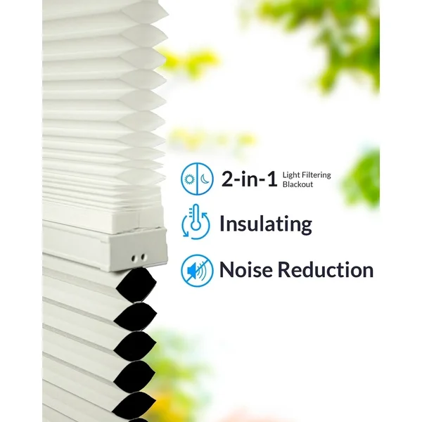 Chicology Day N& Night Cordless Cellular Shades, Cotton - 61x22 x 48x22