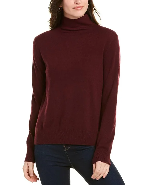 Vince Step Hem Wool & Cashmere-Blend Turtleneck Small - Red