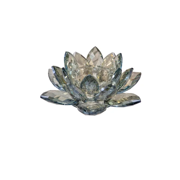 Sagebrook Home 13211-15 8.25 in. Crystal Lotus Votive Holder Blue