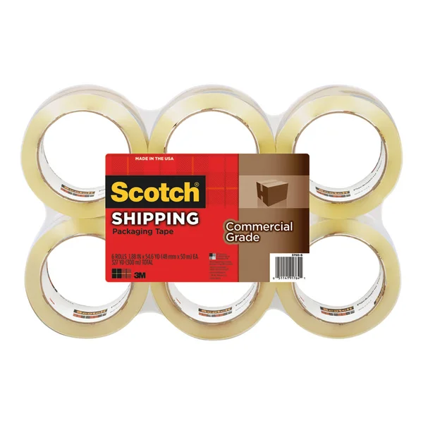 Scotch Shipping Commercial Grade - Packaging tape - 1.89 in x 54.6 in - clear (pack of 6)