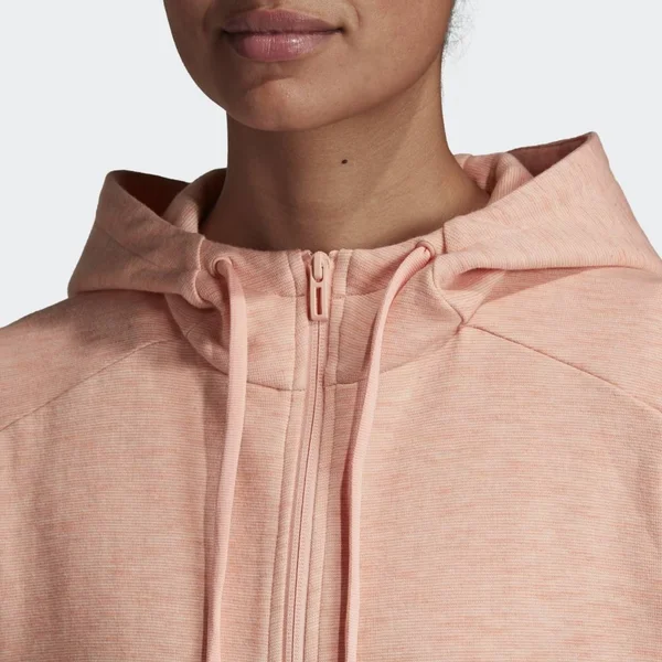 Adidas Women's ID Melange Hoodie, Large, Glow Pink