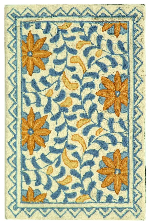 Safavieh Chelsea HK150A 5&6x22 x 5&6x22 Round Ivory, Blue Area Rug