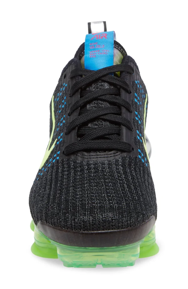 Nike Boys Air VaporMax Flyknit 3 - Shoes Black/Green/Blue Size 04.0