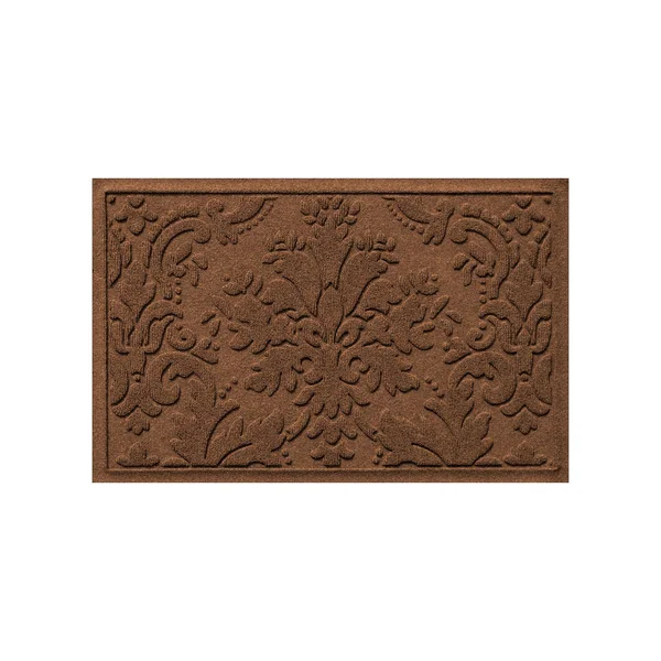 Waterguard Damask Indoor Outdoor Mat - Dark Brown, 3x5 ft