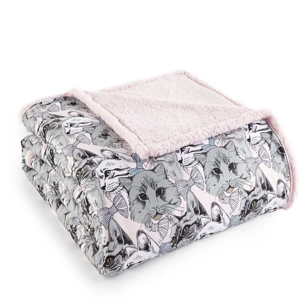 Micro Flannel REVERSE to Sherpa Blanket - Full/Queen, Greystone