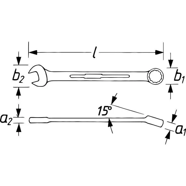 Hazet 600LG-21 Combination Wrench, Extra Long, Slim Design 21mm
