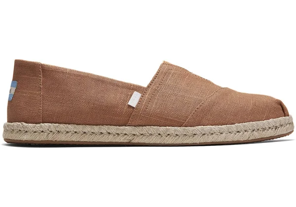 Toms Almond Brown Linen Men's Espadrille Alpargatas Shoes
