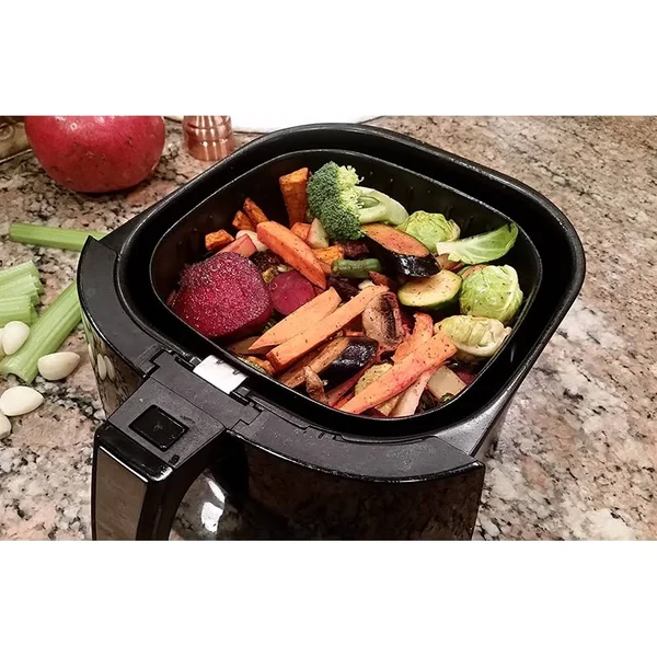Ovente Electric Air Fryer 3.2-qt with Non-Stick Fry Basket & Pan White FAD61302W