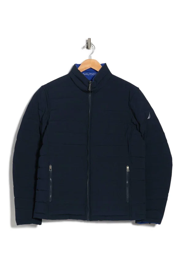 Nautica Polystretch Reversible Padded Jacket - Navy at Nordstrom Rack
