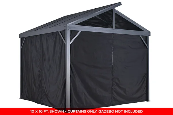 Sojag Curtains for Sanibel 8 x 8 ft Black - Gazebo Not Included