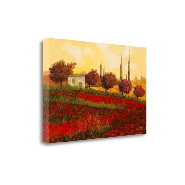 Tangletown Fine Art Papaveri Toscana II by Guido Borelli, Giclee Print on Wrap Canvas, 28x19x22
