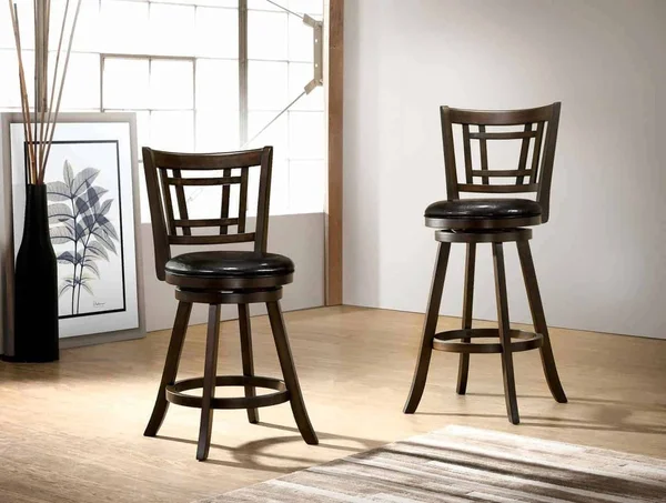 Adilah 30 in. Brown Cherry Cushioned Swivel Bar Stool