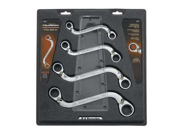 GearWrench 85399 - 4 pc. SAE S Shape Reversible Ratcheting Wrench Set