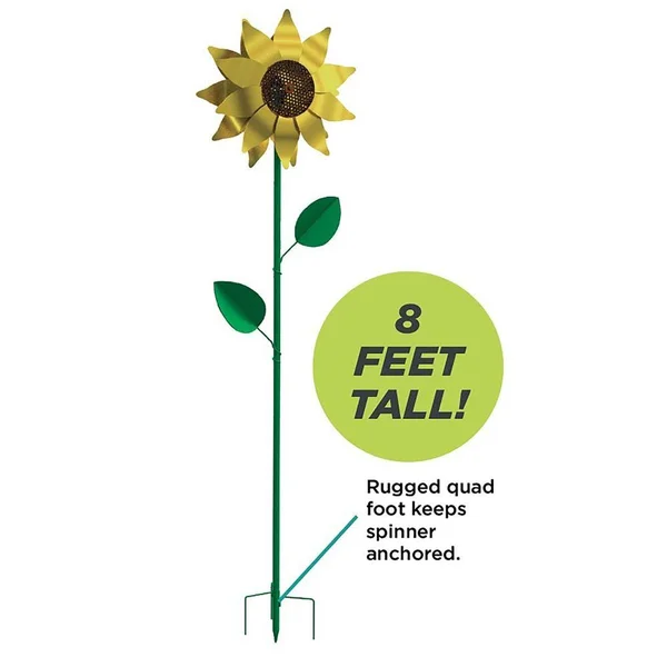 Panacea 88852 8 Foot Sunflower Dual Spinner Kinetic Art