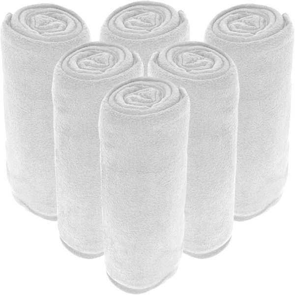 Bare Home Wholesale Microplush Blankets, Fleece Bed Blanket Bulk Pack - King - White - 6 Pack