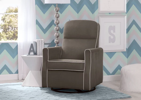 Delta Children Clair Slim Nursery Glider Swivel Rocker Chair - Graphite