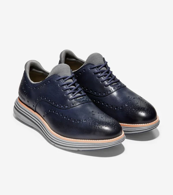 Cole Haan Men's OriginalGrand Ultra Wing Oxford - Marine Blue Leather/Sleet