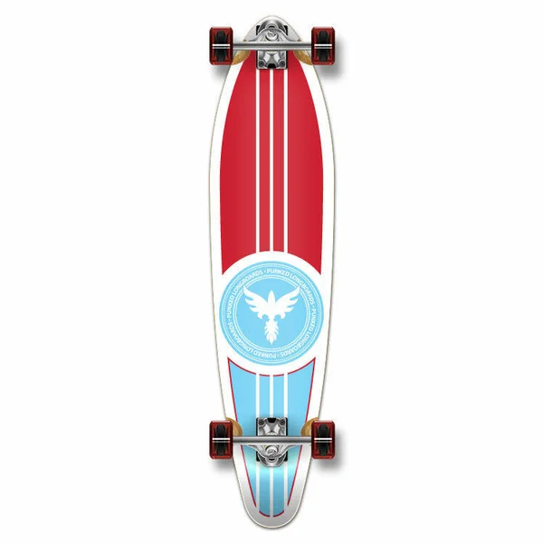 Yocaher Kicktail Patriot Longboard Complete