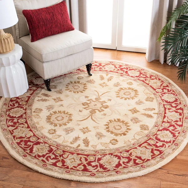 Safavieh 4& x 4& Round Anatolia AN551A Ivory - Red Rug