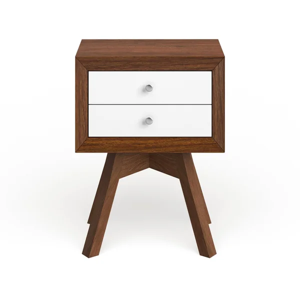 Carson Carrington Solna Modern Walnut and White Two-Tone Nightstand