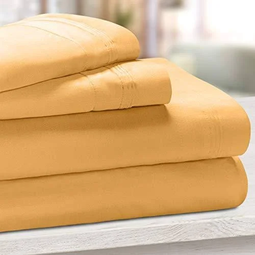 Impressions Arlington Egyptian Cotton Solid Sheet Set, Split King, Maple Sugar