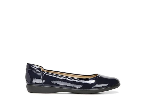 Naturalizer Flexy Flat - Women's - Navy Faux Patent Leather