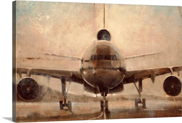 Tonal Plane - Canvas Wall Art, 30x20, Great Big Canvas