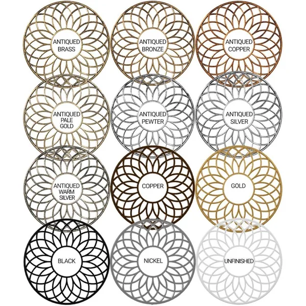 Ekena Millwork CMPP26COABS 26x22OD x 8 7/8x22ID x 3/4x22P Cohen Architectural Grade PVC Pierced Ceiling Medallion, Antiqued Bras