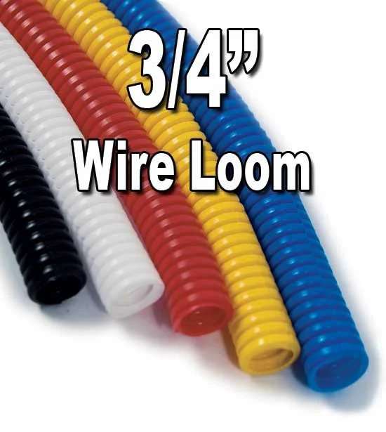 3/4x22 White Split Wire Loom Flex-Guard Convoluted Tubing - 100ft 4307-9C