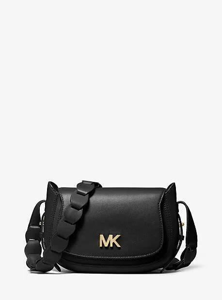 Michael Michael Kors, Jolene Small Leather Saddle Bag, Black, One Size
