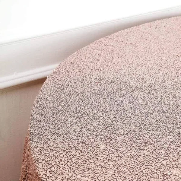 132x22 Rose Gold Sequin Round Tablecloth