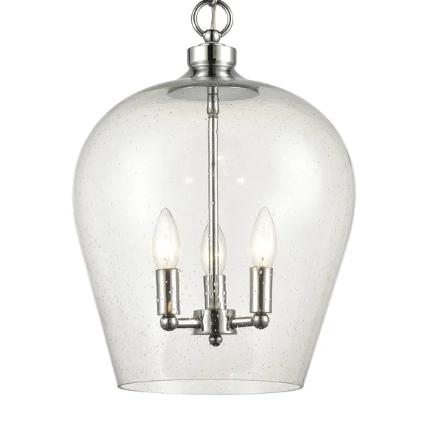 Elk Lighting 30065/3 Darlene 3-Light Pendant in Polished Chrome with Seedy