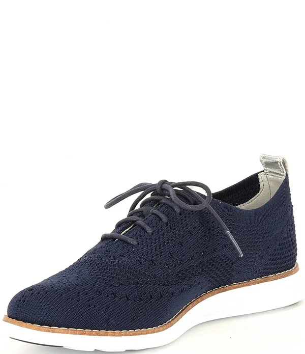 Cole Haan Women's Original Grand Wingtip Oxford Black Knit 6