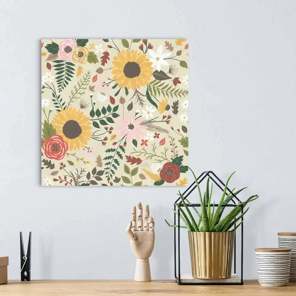 Autumn Garden Pattern VIII, Canvas Wall Art, 16x16, Great Big Canvas