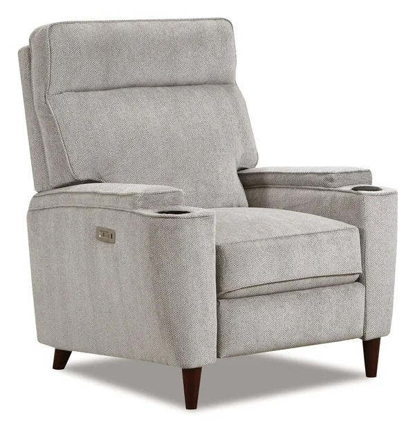 Lane Furniture 6529P-11 Top Flight Pewter Power Hi Leg Recliner with Polyester Material
