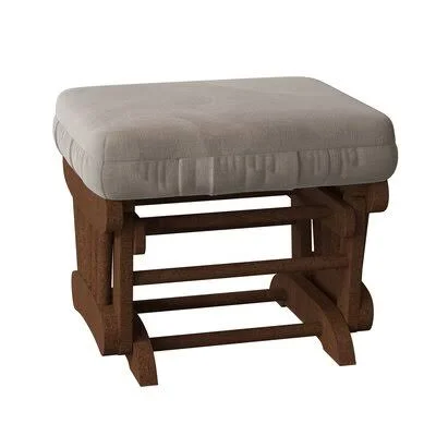 Janzen 20x22 Rectangle Standard Ottoman Harriet Bee Body Fabric: Stone Gray-19803, Leg Color: Dark Walnut