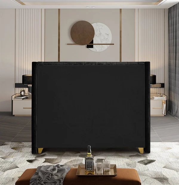 Meridian Furniture Barolo Black Velvet King Bed