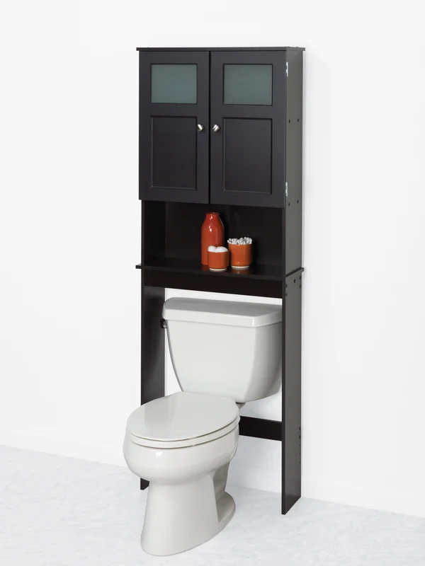 Zenna Home Over-the-Toilet Bathroom Spacesaver with Glass Windows - Espresso