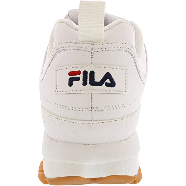 Fila Men's Disruptor II Premium Shoes White, Navy, Gum 12