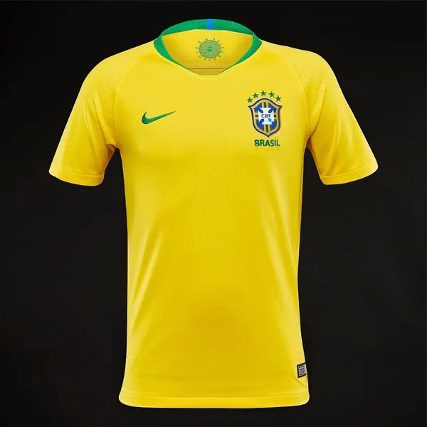 Nike Brazil 2018 Youths Stadium Home SS Shirt Midwest Gold Lucky Green